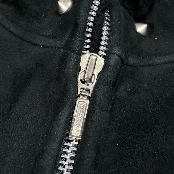 Vintage 90s Gianni  Versace Studded Suede Leather Sherpa Jacket Womens 40 - Picture 6 of 16